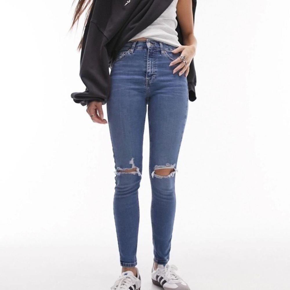 TopShop JAMIE busted knee skinny stretchy jeans